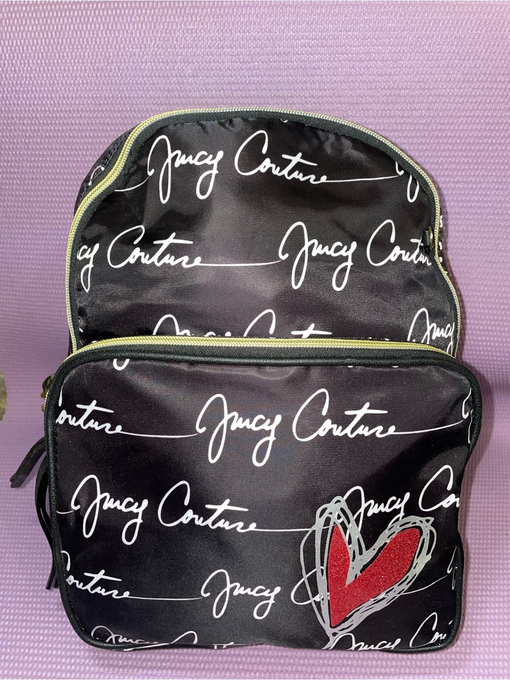 Juicy Couture Script Logo Backpack With Wallet